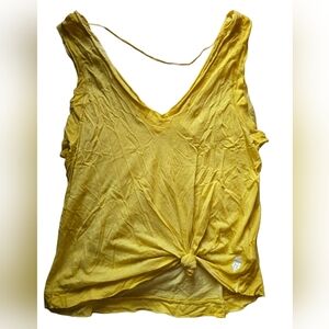 Free People Movement Yellow tank Knotted
